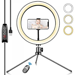 One Day Only！Binen 10.2" Ring Light - Selfie Ring Light with Tripod Stand - LED Ring Light with Ph..