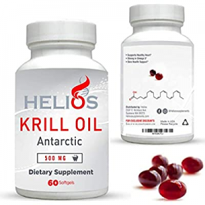 Antarctic Krill Oil Omega 3 Supplement - Helios Omega 3's DHA and EPA - Potent Cold Water Antarctic