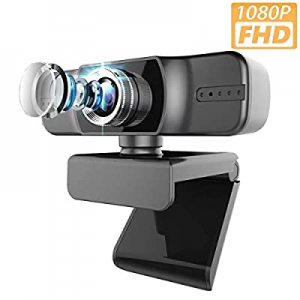 One Day Only！Webcam 1080P now 15.0% off , Manual Focus Computer Cameras with Dual Microphones, Fac..