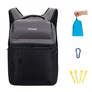 ADRIMER Insulated Cooler Backpack Double Decker Backpack Cooler with 82"x79" Waterproof Beach Blan..