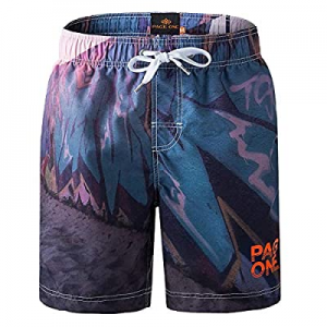 PAGE ONE Mens Swim Trunks Quick Dry Surfing Beach Shorts with Full Mesh Lining with Pockets now 50..