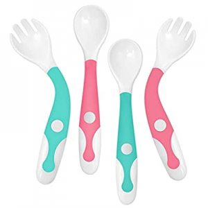 YIVEKO Baby Training Spoons Forks 2 Sets with Travel Case now 20.0% off , Toddler Feeding Utensils..
