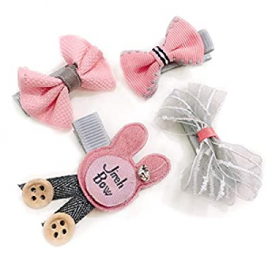 GothicBride 4Pcs Bows Alligator Hair Clips with Ribbon Lined for Baby & Girls Hair Accessories for C