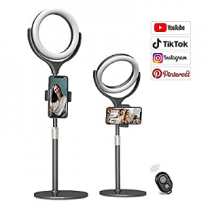 Selfie Ring Light with Stand Tripod & Cell Phone Holder for Live Stream/Makeup- Evershop 8" Mini Led