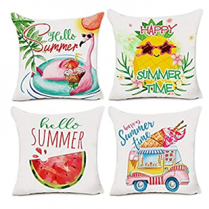 pinata Summer Pillow Covers now 80.0% off , Premium Cotton Linen Summer Pillow Case, Summer Square..