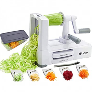 Vegetable Spiralizer Vegetable Slicer with 5 Blades now 20.0% off , Zucchini Spaghetti Maker Zoodl..