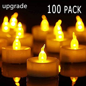 One Day Only！Tea Lights Candles now 40.0% off , 100 Pack Flickering Flameless LED Candles Battery ..