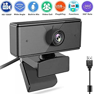 One Day Only！Webcam with Microphone now 60.0% off , Full HD 1080P Plug & Play USB PC Cam for Compu..
