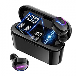 Bluetooth 5.0 Wireless Earbuds, in-Ear Headphone Hi-Fi Stereo Sound IPX5 Waterproof, Built-in Mic No