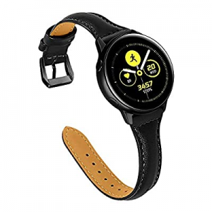 Joyozy Leather Band Compatible with Galaxy Watch Active(40mm)/2(40mm), (44mm), Woman Man 20mm Slim L