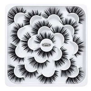 DYSILK 10 Pairs 5D Faux Mink Eyelashes Fluffy Wispy Extension False Eyelashes Soft Long Reusable Han