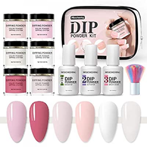 Dipping Powder Collection Nail Starter Kit of 6 Colors for French Nail Manicure Nail Art Set Essenti