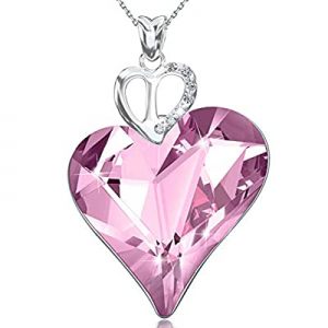 75.0% off missaqua Love Heart Necklace for Women Embellished with Swarovski Crystals Sparkly Elega..