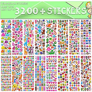 Sinceroduct Stickers for Kids now 35.0% off , 3D Puffy Stickers, 64 Different Sheets, 3200+ Sticke..