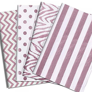 PRESKBOO Metallic Rose Gold Tissue 48 Sheets Gift Wrap Paper Bulk Gift Wrapping Paper for Home, Kitc