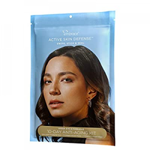 Embrace Active Skin Defense | 10-Day Anti-Aging Kit | Re-Usable Silicone Stickies & Infused Wipes (5