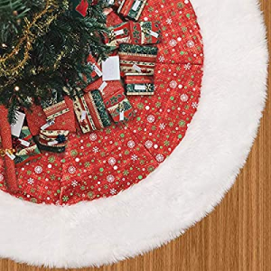 One Day Only！N&T NIETING Christmas Plush Tree Skirts 48 Inches now 40.0% off , Luxury Faux Fur Xma..