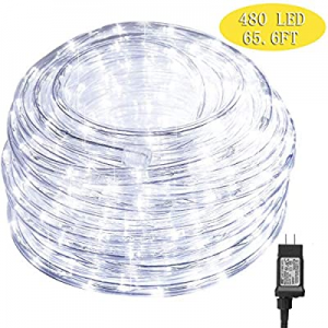 One Day Only！Hezbjiti Cold White LED Rope Lights now 10.0% off , 65.6ft 480 LED 8 Modes Control Fl..