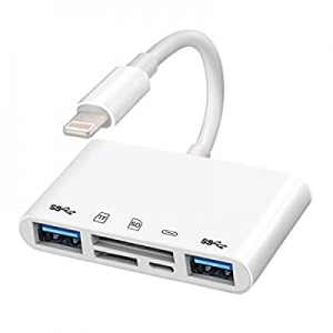 USB OTG Camera Connection Adapter Kit,LAOSIJI SD TF Card Reader Compatible iPhone iPad iPod for iOS 