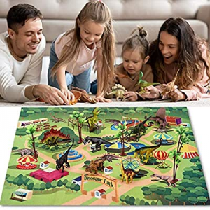 One Day Only！Dinosaur 9 Toy Figure & Activity Play Mat|Create a Dino World with this Educational R..