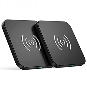 CHOETECH Wireless Charger, [2 Pack] 10W Max Qi-Certified Fast Wireless Charging Pad Compatible with 