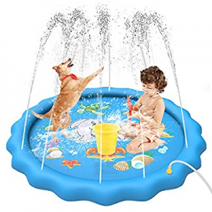 UTOPB Sprinkler for Kids Dogs now 55.0% off , 68" Sprinkler Splash Mat Pad, Outdoor Lawn Water Toy..