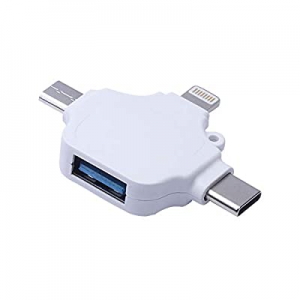 3 in 1 OTG Adapter for SD TF Card Reader Compatible with iPhone iPad, Lightning/USB Type-C/Micro-USB