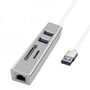 USB to Gigabit Ethernet RJ45 LAN Network Adapter Hub,USB 3.0 to SD TF Card Reader with 2 USB 3.0 Por