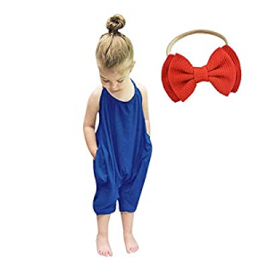 30.0% off Baby Romper Summer Jumpsuits for Girls Kids Backless Harem Strap Romper Jumpsuit Toddler..