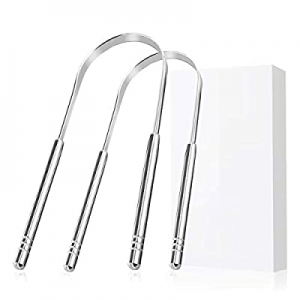 Tongue Cleaner Tongue Scraper - Stainless Steel Tongue Brush Eliminate Bad Breath With Non-synthetic