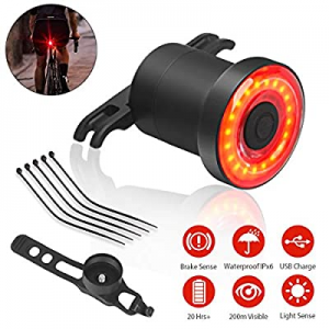 One Day Only！Ybj-ake Bike Tail Light Smart Rechargeable Bicycle Rear Lights now 65.0% off ,LED Bik..