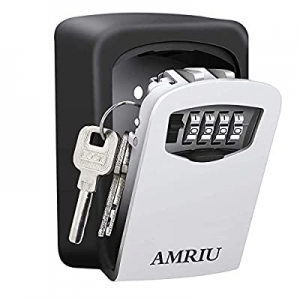 AMRIU Key Lock Box Storage Combination Realtor Key Safe Box Push Button Set Your Own Combination P..