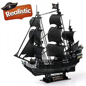 CubicFun 3D Puzzles Large Pirate Ship 26.6" Difficult Watercraft Model Ship Building Kits Toys for..