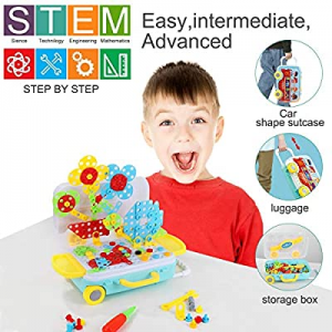 68.0% off Bldaxn Building Block Games Set with Toy Drill & Screwdriver Tool Set | Educational Buil..