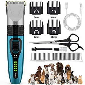 BASEIN Dog Clippers now 30.0% off , Upgraded Dog Grooming Clippers Dog Hair Trimmer USB Rechargeab..
