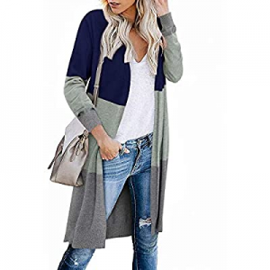 50.0% off STYLEWORD Women's Open Front Cardigan Long Sleeve Color Block Knit Lightweight Sweaters ..