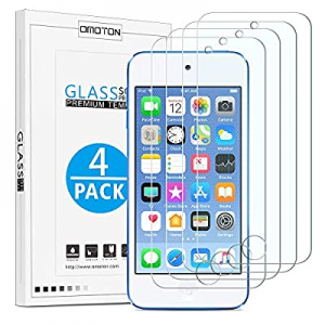 OMOTON [4 Pack] Tempered Glass Screen Protector for New iPod Touch (7th Gen 2019 Release / 6th & 5th