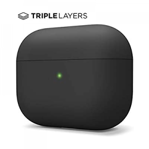 elago Liquid Silicone Case Designed for Apple AirPods Pro Case [Matte Black] - Triple Layer Protecti