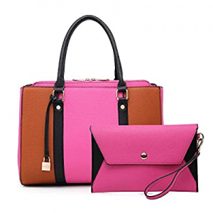 One Day Only！40.0% off MKP Women Fashion Two Tone Medium Handbags Top Handle Satchel Purse Shoulde..