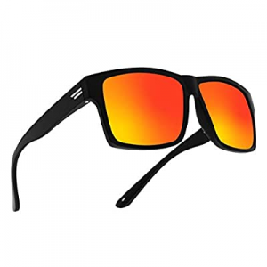 20.0% off TOROE Classic RANGE Black Frame Polarized TR90 Unbreakable Sunglasses with Hydrophobic C..