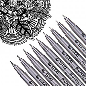 Dyvicl Black Micro-Pen Fineliner Ink Pens - Waterproof Archival Ink Micro Fine Point Drawing Pens fo