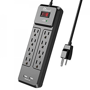 ONSMART USB Power Strip Surge Protector with 8AC outlets & 2 USB Ports, 2100J Surge Protection, 15A