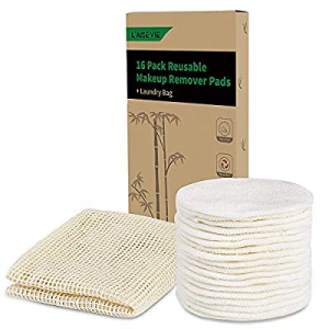 Reusable Makeup Remover Pads 16 Bamboo-Remover Pads Cotton Rounds Washable Reusable Cotton Pads for