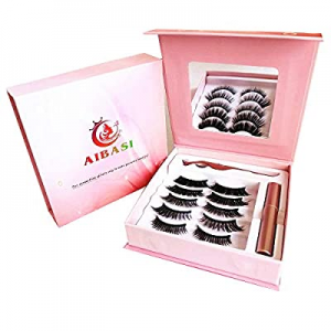 Magnetic Eyeliner and Magnetic Eyelash Kit-No Glue Needed 5 Pairs Magnetic Eyelashes of Different St