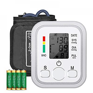 Blood Pressure Monitor Digital Upper Arm Cuff Monitoring with Batteries Sphygmomanometer Clinically