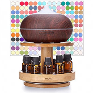 TJ.MOREE Bamboo Diffuser Holder Carousel- 2 Tier Height Increase Rack with Upper Tray for Holding Di