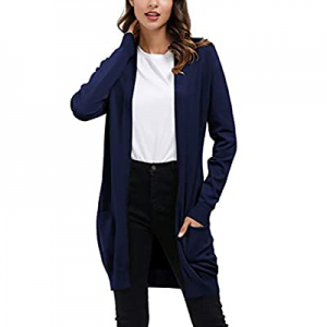 IHOT Women's Solid Open Front Long Knitted Cardigan Flowy Lightweight Sweaters with Pockets now 35..