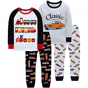 50.0% off shelry Boys Fire Trucks Pajamas Children Cars Clothes Christmas Kids 4 Pieces Pants Set ..