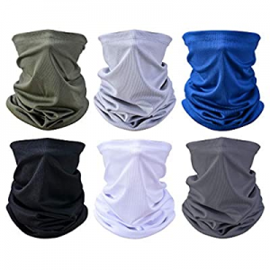 One Day Only！10.0% off Summer Face Cover UV Protection 6 Pcs Neck Gaiter Breathable Bandana Scarf ..