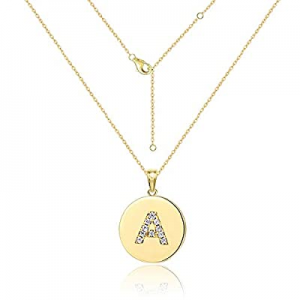 72.0% off Tiny Double-sided Initial Alphabet Pendant Necklace Personalized 18K Gold Plated A-Z Let..